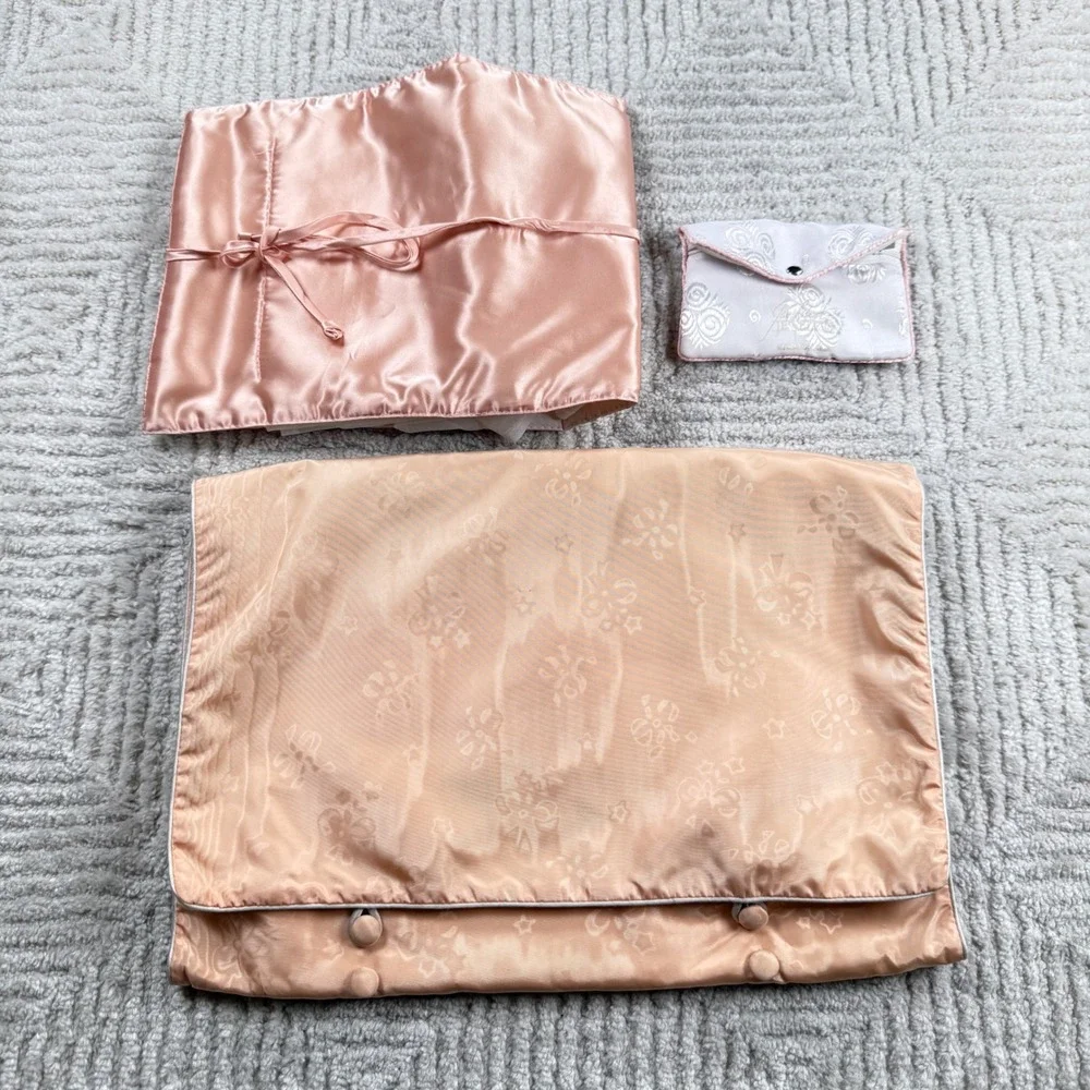 Vintage Jewelry Travel Accessory Organizer Set Satin Travel Coquette Grandmacore